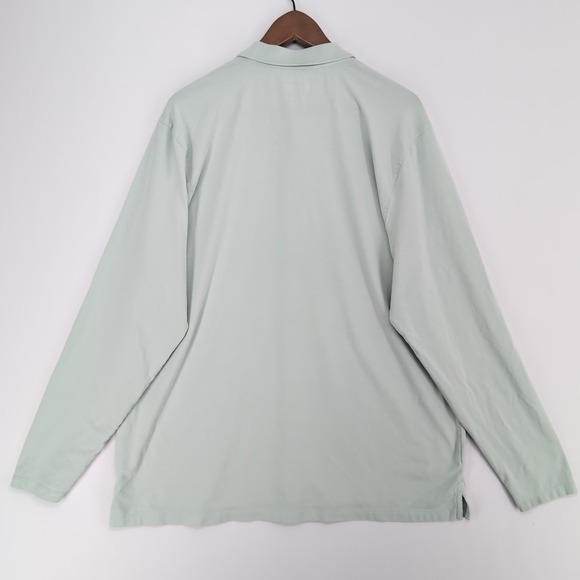Coolibar Weekend Polo Shirt‎ Mens XL Light Green Long Sleeve UPF 50+ Outdoor - Picture 2 of 7